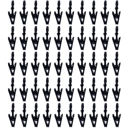 REACHISE 50Pcs Rotatable Plastic Hooks Multifunctional Swivel Curtain Clips Coat Hooks