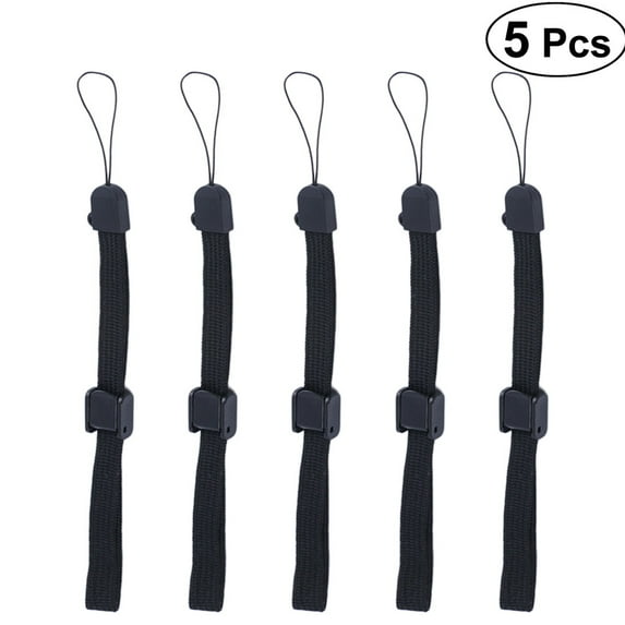 REACHISE 5PCS Phone Holder Lanyard Necklace Wrist Strap Cellphone Carrying Case (Black)