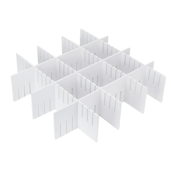 REACHISE 5pcs Drawer Grid Divider DIY Plastic Closet Separator Organizer (White)