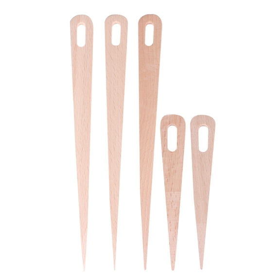 REACHISE 5pcs Wood Weaving Crochet Needle Wood Hand Loom Stick Tapestry Making DIY Crafts Tools (3 , 2 Small One)