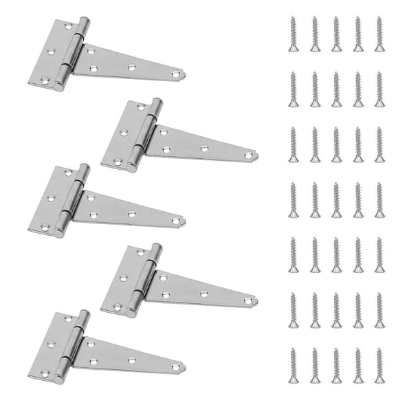 REACHISE 6" T Hinges Heavy Duty for Cabinet, Gate, Shed, Fence - 5 Sets