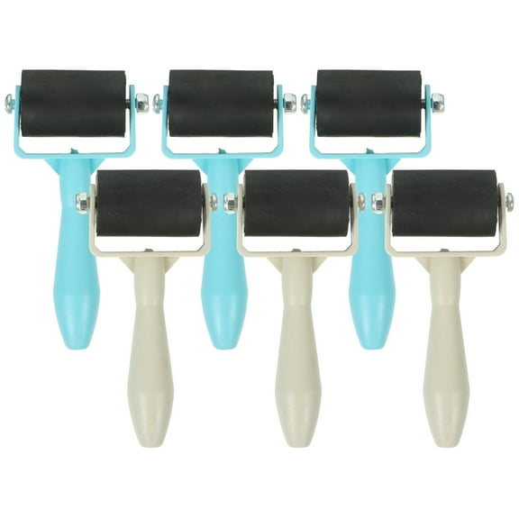 REACHISE 6pcs Rubber Brayer Roller for Printmaking & Stamping