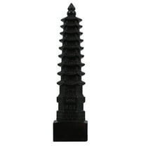 REACHISE Antique Pagoda Tower Statue Wooden Figurine Fengshui Decor 22cm