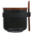 thumbnail image 1 of REACHISE Ceramic Sugar Bowl with Lid and Spoon - Black, 1 of 8