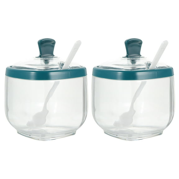 REACHISE Clear Condiment Jars Salt Sugar Storage Seasoning Container