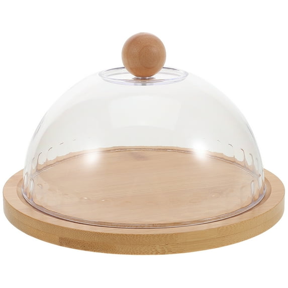 REACHISE Dessert Dome with Base Decorative Cake Tray with Glass Dome Cover Cheese Serving Platter Appetizer Dessert Fruit Display Server Tray for Kitchen Birthday Weddings