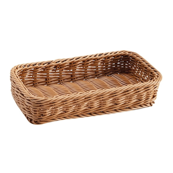 REACHISE Imitation Rattan Storage Basket Woven Cutlery Utensil Seasoning Bottle Organizer