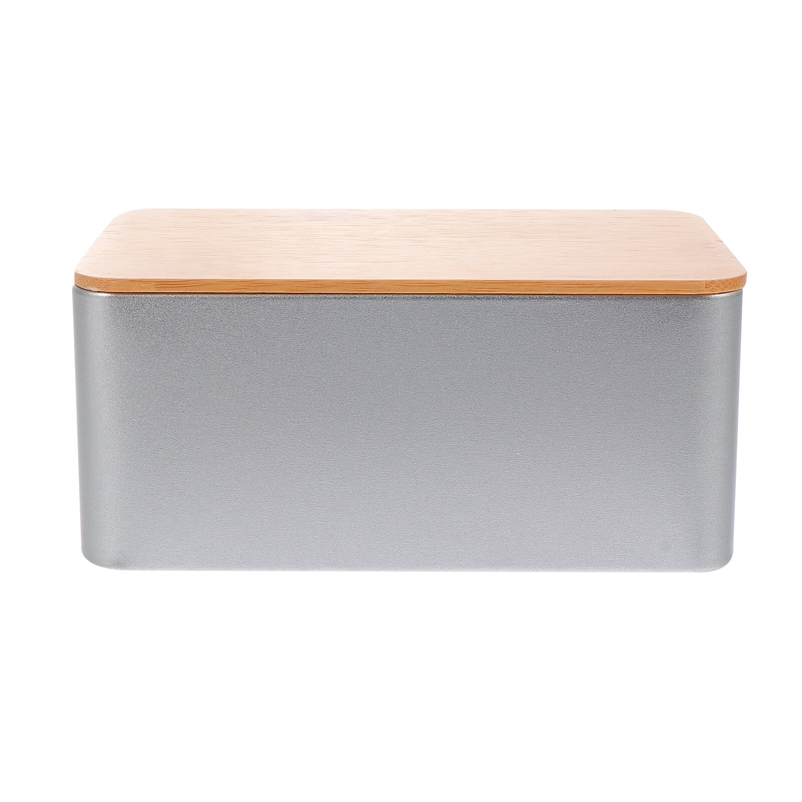 REACHISE Metal Tin Container with Wood Lid for Treats, Tea, Coffee, Crafts