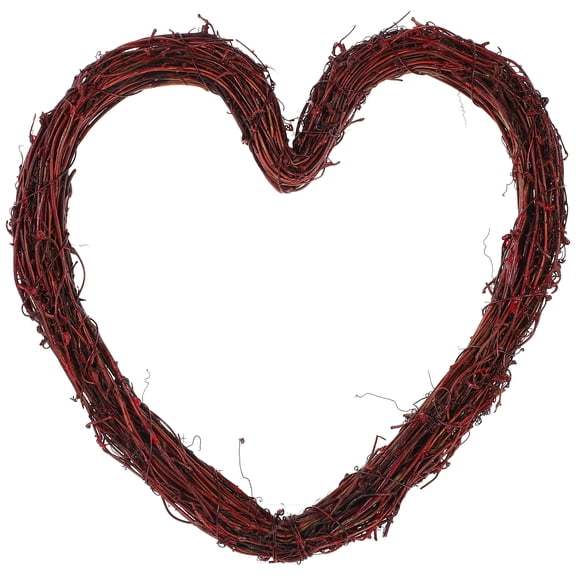 REACHISE Rattan Heart-Shaped Wreath for Door Hanging, Craft Garland, Front Door Decor, Rustic Home Decoration