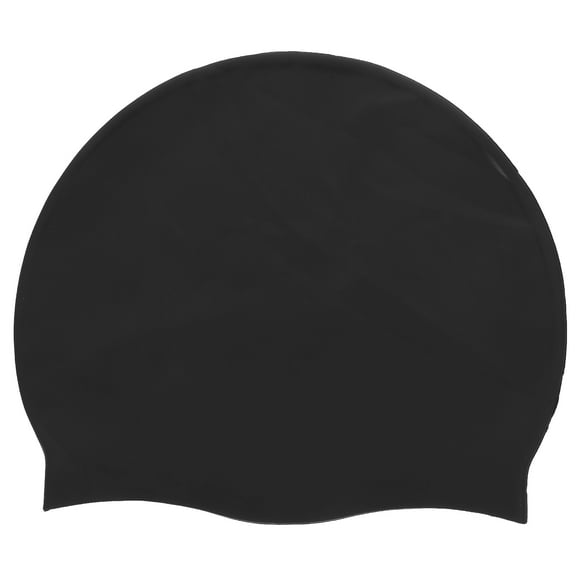FUEENIRVA Silicone Swim Cap Men Swim Cap Black Silicone 1Pcs