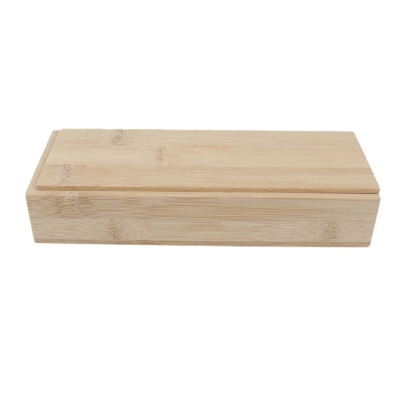 REACHISE Unfinished Bamboo Box with Pull-Out Lid for DIY Crafts & Storage
