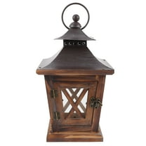 REACHISE Wooden Candle Lantern for Indoor/Outdoor Decor