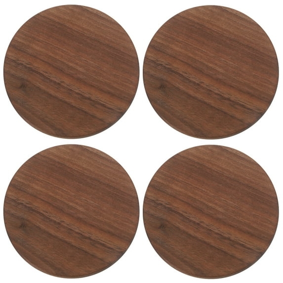 REACHISE Wooden Drink Coasters Set of 4 Round Cup Bar Saucers Mats for Home