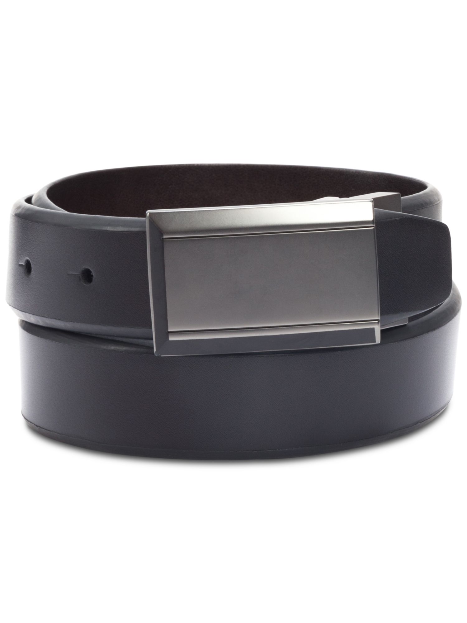 REACTION KENNETH COLE Mens Black Beveled Reversible Faux Leather Casual Belt 32 - image 1 of 3