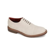 REACTION KENNETH COLE Mens Taupe Beige Flexible Padded Klay Cap Toe Block Heel Lace-Up Dress Oxford Shoes 7