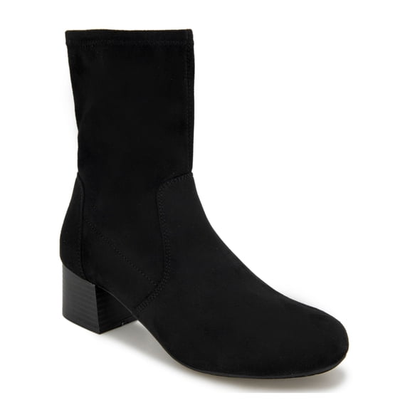 REACTION KENNETH COLE Womens Black Padded Road Round Toe Block Heel Zip-Up Dress Booties 8.5