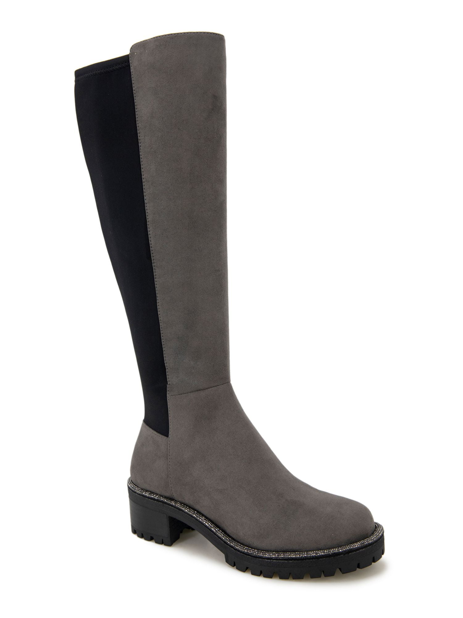 KENNETH COLE Womens Black Lace Corie Round Toe Block Heel Zip-Up Boots Shoes M