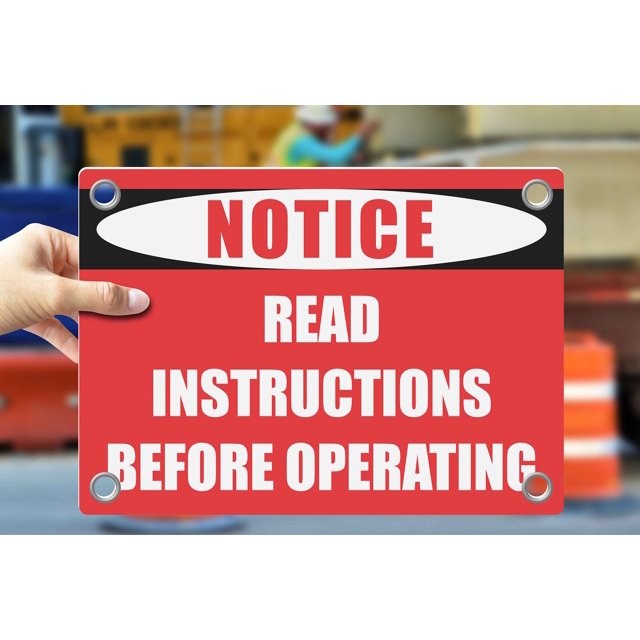 Read Before Sign READ INSTRUCTIONS BEFORE OPERATING | Warning Notice Caution Danger 3mm ...