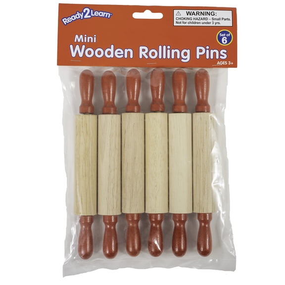 READY 2 LEARN Mini Wooden Rolling Pins - Set of 6