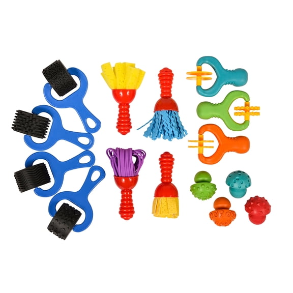 READY 2 LEARN Squish 'N' Roll Paint & Dough Tools, Set of 15