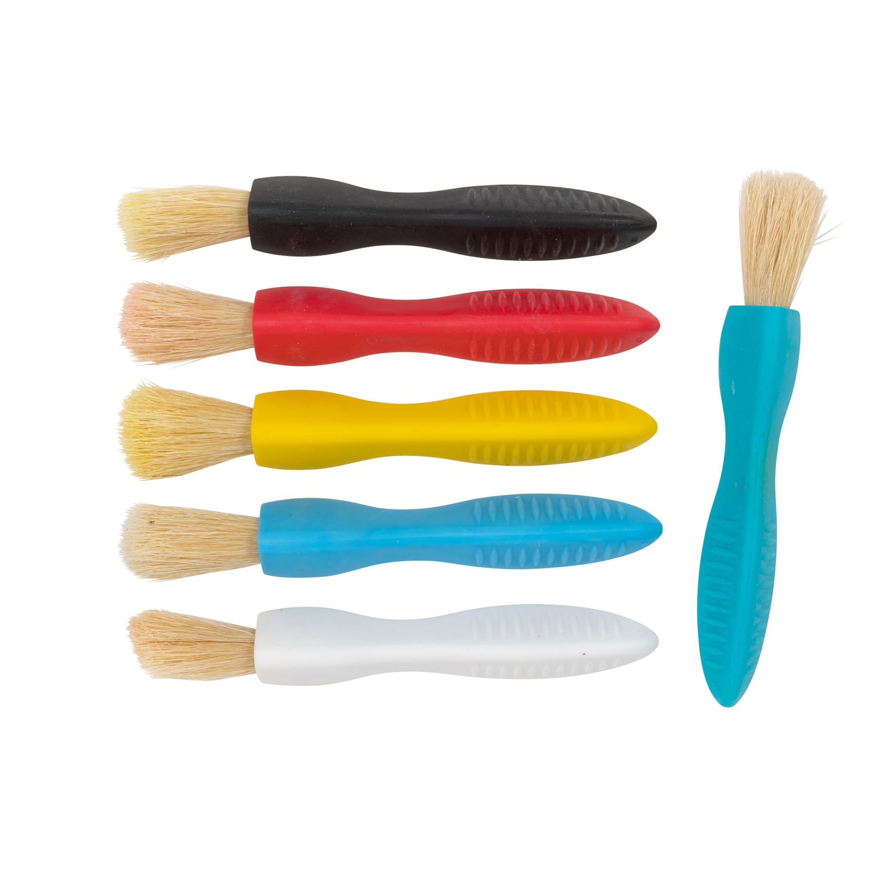 Yayiaclooher 3pcs Paint Brushes Wooden Artist Fan Brush Set for Oil Paint Brush Acrylic Paint