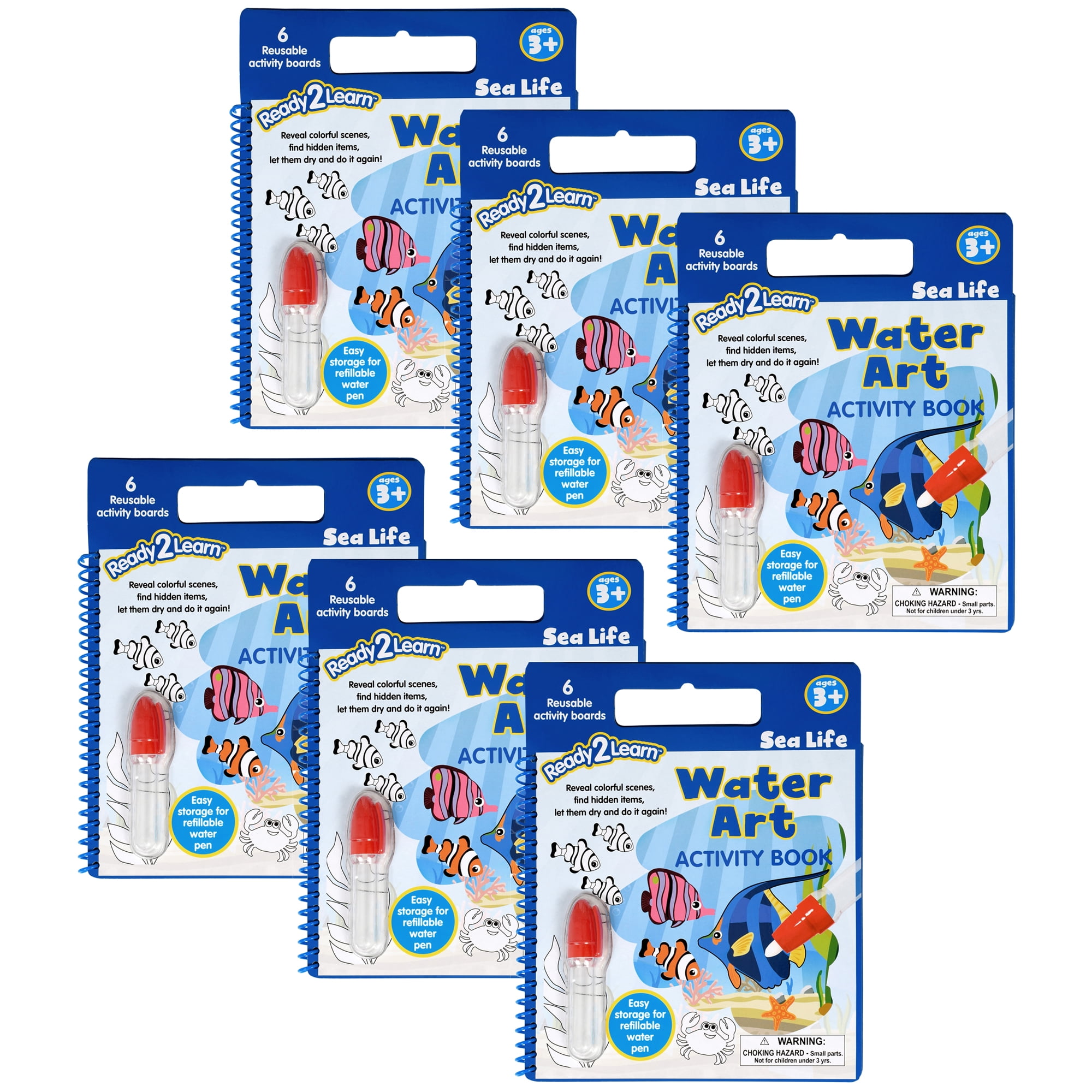 READY 2 LEARN Water Art Activity Book - Sea Life, Pack of 6