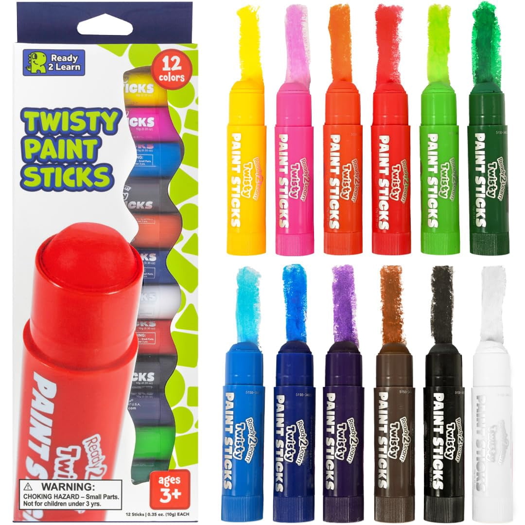 Ready Color READY 2 LEARNTRDN Twisty Paint Sticks | 12 Vibrant Colors | Washable ...