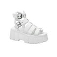 thumbnail image 1 of READYSALTED Women's Chunky Goth Platform Sandals Buckle Ankle Strap Gladiator Sandals Block Heel(White,Size 5), 1 of 9