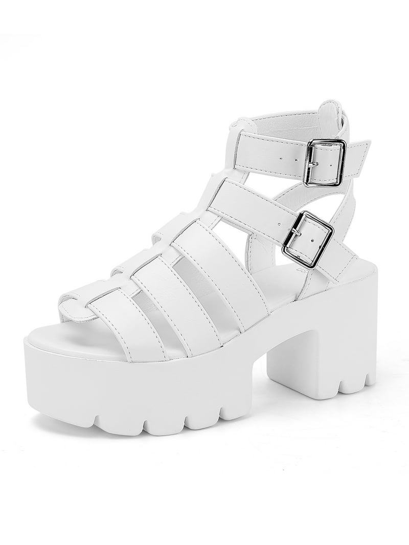 READYSALTED Women's Cleated Chunky Platform Sandals in Open Toe