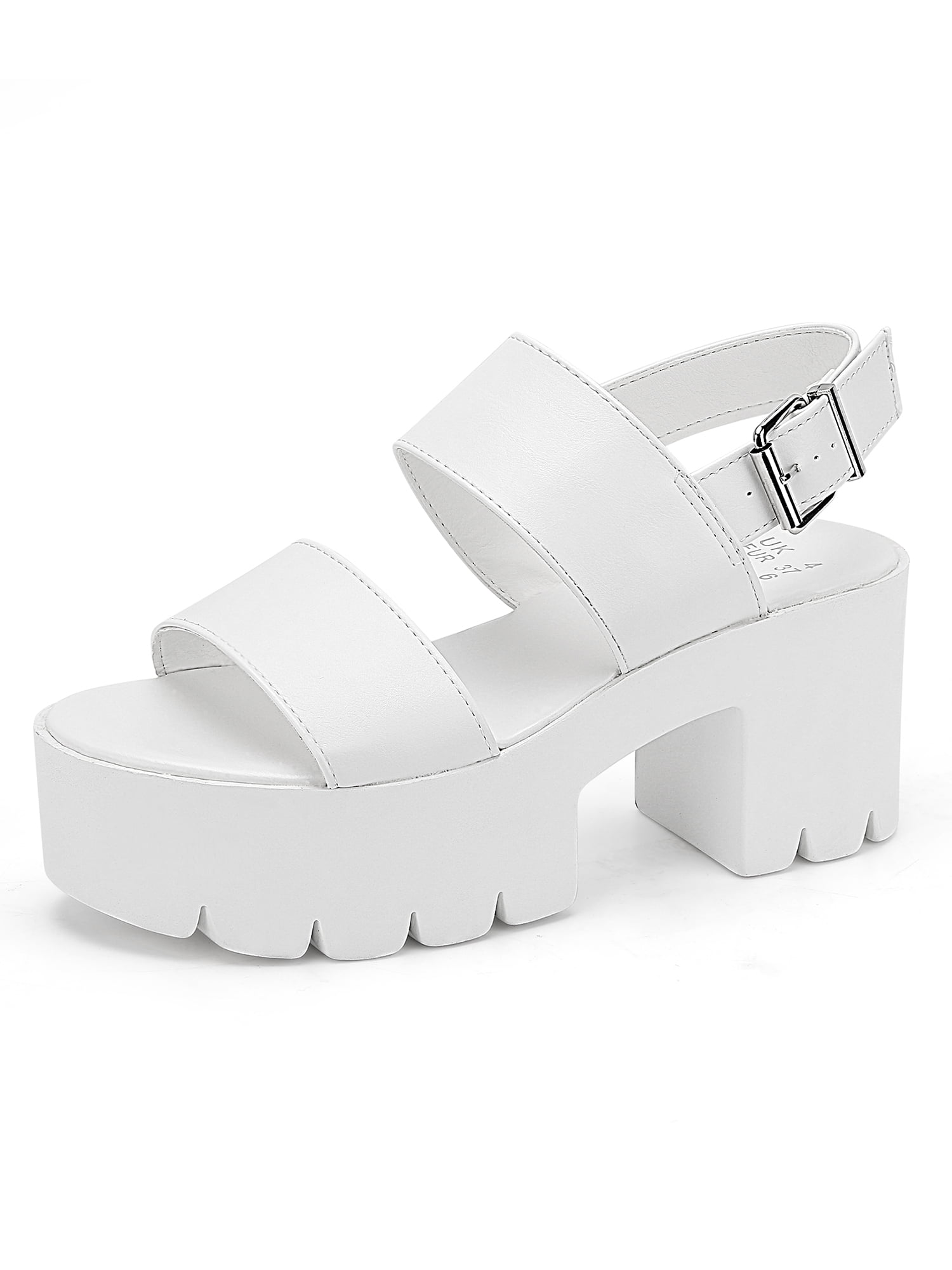 READYSALTED Women's Cleated Chunky Platform Sandals in Open Toe Ankle ...