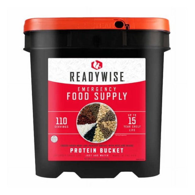 READYWISE Protein Bucket, 110 Servings, Emergency, MRE Meal & Drink