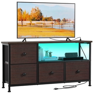 Contemporary Brown Oak And Grey Dresser W/ Led Light - Walmart.com