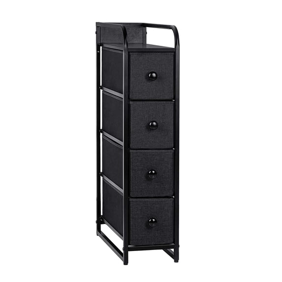 Open Box REAHOME 5 Drawer Steel Frame Storage Chest Dresser, Black Grey