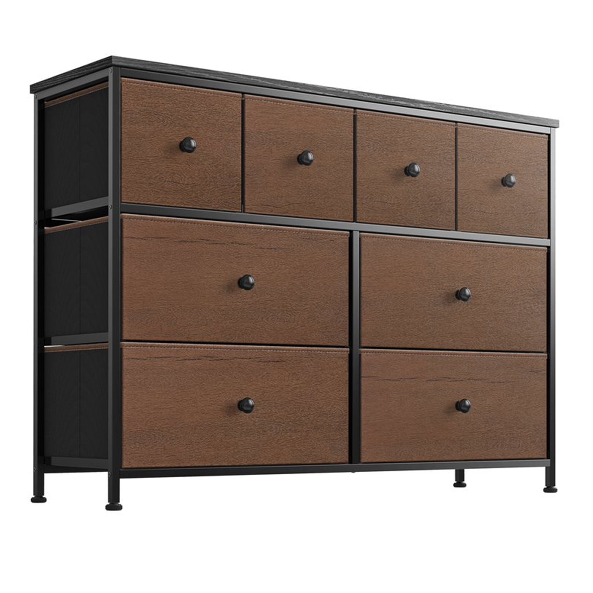 REAHOME 8 Drawer Steel Frame Bedroom Storage Organizer Dresser Espresso