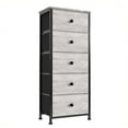 thumbnail image 1 of Open Box REAHOME Vertical Narrow Metal Tower Dresser w/ 5 Fabric Drawer Bins, 1 of 8