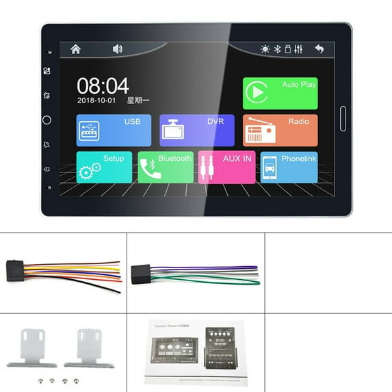 REAKOSOUND Car Stereo Radio 10.1'' Carplay Universal Car Multimedia Player with BT FM Radio Receiver Support Camera