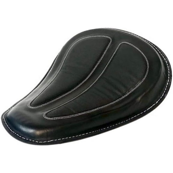 REAL Genuine Leather Black SOLO Spring Seat HARLEY DAVIDSON Softail Deluxe Slim Heritage Dyna Street Fat Bob Low Rider Wide Glide XL Sportster XL883 XL1200 Iron Low Roadster BOBBER Ref Saddle 52000279