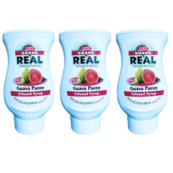 REAL Guava Puree Infused Syrup 16.9 Fl Oz (3 Pack)