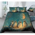 thumbnail image 1 of REALIN Arctic Night View Penguin Bedding Cartoon Cute Penguin Duvet Cover Set Girl Boy Kids Bed Sets 3/4PCS Quilt Covers/Sheets/Pillow Shams,Twin/Full/Queen/King, 1 of 6