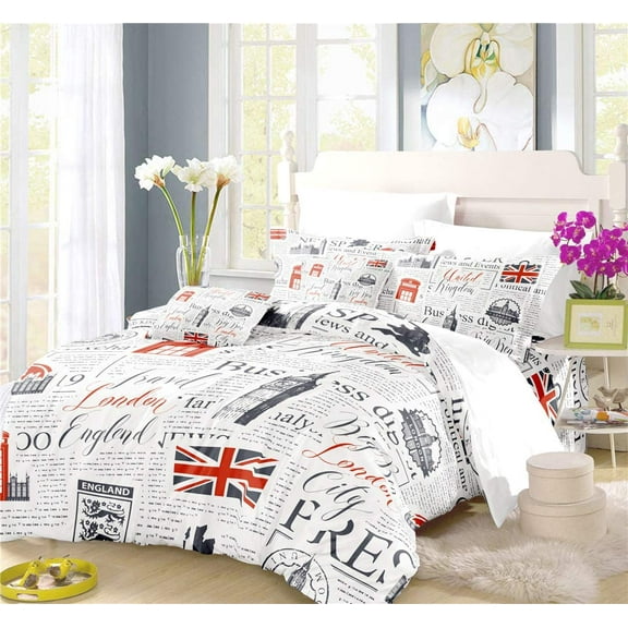 REALIN The Union Flag Duvet Cover Set The Union Jack Bedding Household Guards Retro Bed Sets 2/3/4PCS Quilt Covers/Sheets/Pillow Shams,Twin/Full/Queen/King