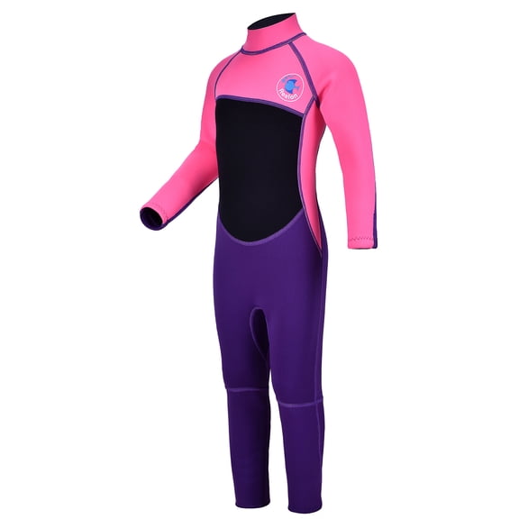 REALON Kids Wetsuit for Girls Boys Toddler Neoprene Children/Youth Full Wet Suits 2mm Long Sleeve Thermal Swimsuits in Cold Water Back Zip for Diving Surfing Swimming