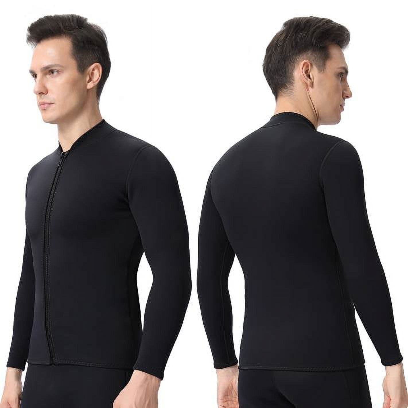 REALON Wetsuit Jacket Men Wet Suit Top 2mm Neoprene Long Sleeve Shirt  Swimsuit for Diving Swimming Surfing Diving 