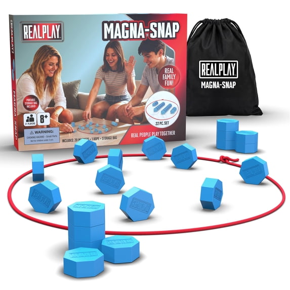 Realplay Magna-Snap Magnetic Strategy Game – 22-Piece Magnet Game for Kids & Family Game Nights