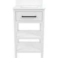 thumbnail image 1 of REALROOMS Pisa 20 Inch Bathroom Vanity with Carrera Countertop & 2 Storage Shelves, White, 1 of 9
