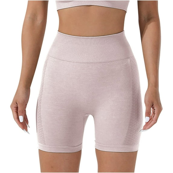 REALiKUN Biker Shorts for Women High Waist Seamless Shorts Workout Yoga Leggings Scrunch Butt Lift Gym Pants Pink S