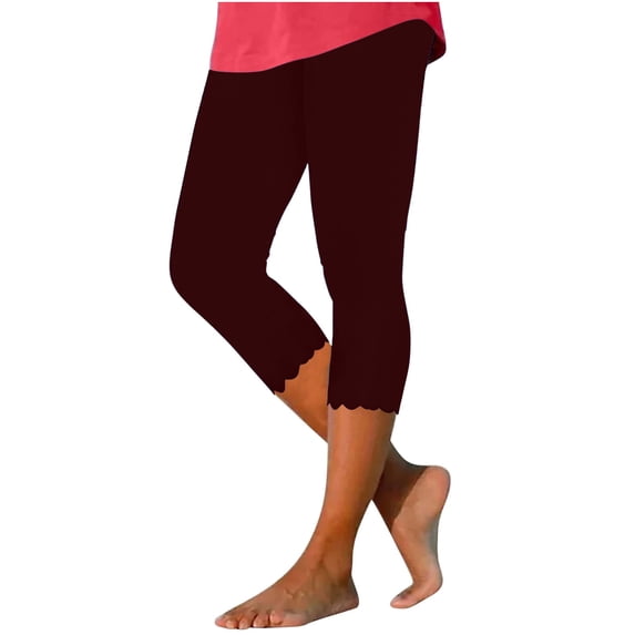REALiKUN Capri Leggings for Women High Waisted Hallow Out Leggings for Women Yoga Pants Workout Leggings