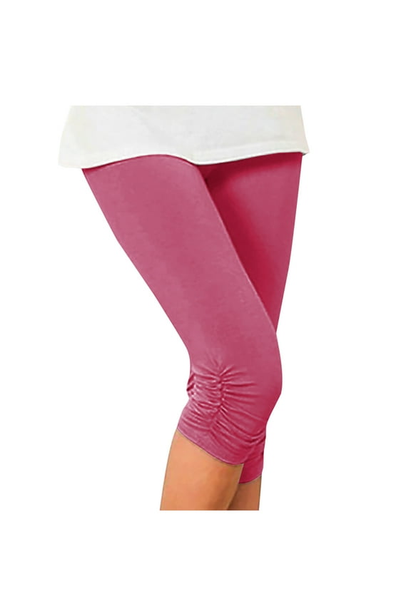 Capri Leggings for Women Summer Casual Stretch Knee Workout Running Yoga Capris Slim Fit Lightweight Cropped Pants