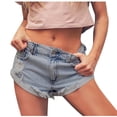thumbnail image 1 of REALiKUN Denim Shorts for Women Mid Waisted Folded Hem Ripped Jean Shorts Light Blue L, 1 of 8