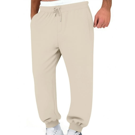 REALiKUN Double Waisted Sweatpants Men Women Baggy Sweatpants Straight Wide Leg Gym Track Pants Joggers with Pockets