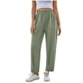 thumbnail image 1 of REALiKUN Drawstring Wide Leg Pants for Women Elastic Waist Loose Versatile Comfy Lounge Trousers with Pockets, 1 of 8